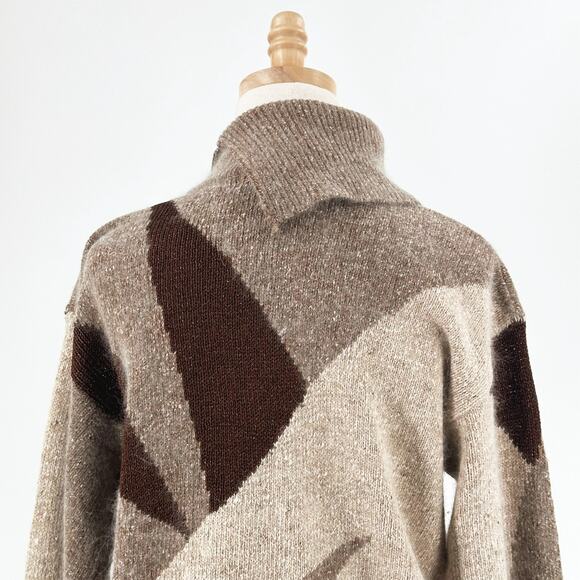 VTG 80s IB Diffusion Womens Silk/Angora Patchwork Grandma Sweater Medium Retro - Picture 6 of 9